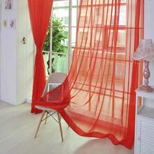 1 Uds. Cortinas de tul transparente coloridas, cortina de poliéster de Color sólido con bolsillo para dormitorio, cocina, sala de estar, habitación de niños, aula A08O - Amarillo - Ver 11
