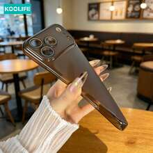 Koolife Black Matte Semi-Transparent Phone Case, Soft TPU Drop-Proof Protective Case, All-Around Camera Protection, Compatible With Apple 17/17 Pro/17 Pro Max/16/15/14/13/12/11 - Translucent Gray - View 4