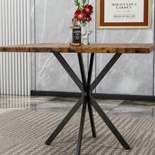 Square Dining Table, Mid-Century Modern Style Square Dining Table For 4-6 People, Coffee Table For Kitchen, Dining Room, Office, Space Saving. - Brown - View 3