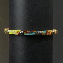“彩虹调色板”天然紫水晶方管编织手链，小众INS风格个性化手链，充满活力的百搭配饰 - 彩色 - 查看 4