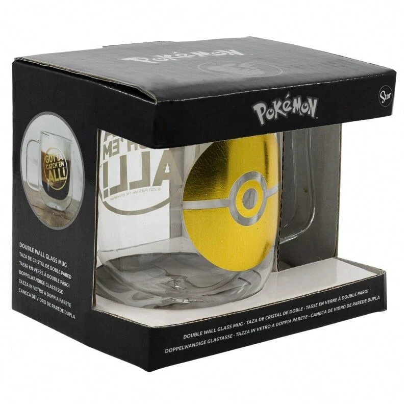 Stor Double-Walled Glass Mug 290ml | Pokemon - Black - View 1