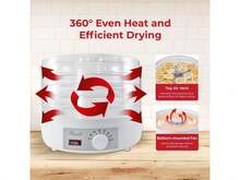 Rosewill Food Dehydrator Machine, 5 12.6" Trays, Adjustable Temperature Controls | 95-158°F | 350W, Jerky, Herbs, Fruit, Veggies, Dried Snacks - White - View 3