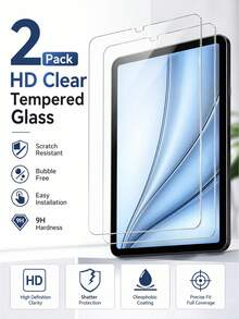 BOLLYMORE Full Coverage Bubble-Free Tablet Screen Protector, 2pcs Ultra-Clear Anti-Oil Film, Suitable For IPad 10th Gen, 11th Gen, Mini 5/6, Air Series Tablets Daily Use - Clear - View 31