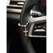 1 pieza Decoración de cadena de perlas para volante de coche, decoración interior de coche - A - Ver 10