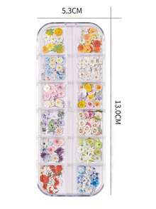 About 300pcs/Box Floral Nail Stickers Set, Flower Nail Decor, DIY Letter Resin Mold Silicone Mold Filler, Jewelry Making Supplies - DIY Filling - View 9