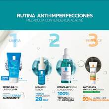 La Roche Posay La Roche-Posay kit Effaclar serum concentrado 30 ml gel limpiador 50 ml hyalu B5 serum 10 ml anthelios UV mune 400 FPS50+ oil control rutina completa piel grasa acneica reduce imperfecciones marcas post acne desobstruye poros controla sebo hidrata protege cuidado facial dermatológic - Hyaluronic Acid - Ver 3