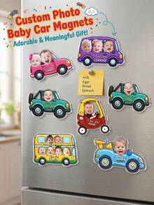 Customized Photo Refrigerator Sticker, Personalized Refrigerator Magnet, Customized Face Cartoon Sticker With Name, 3D Custom Photo Magnets, Save The Date Magnets For Kitchen Decor Souvenir, Wedding Favors - Multicolor - View 3