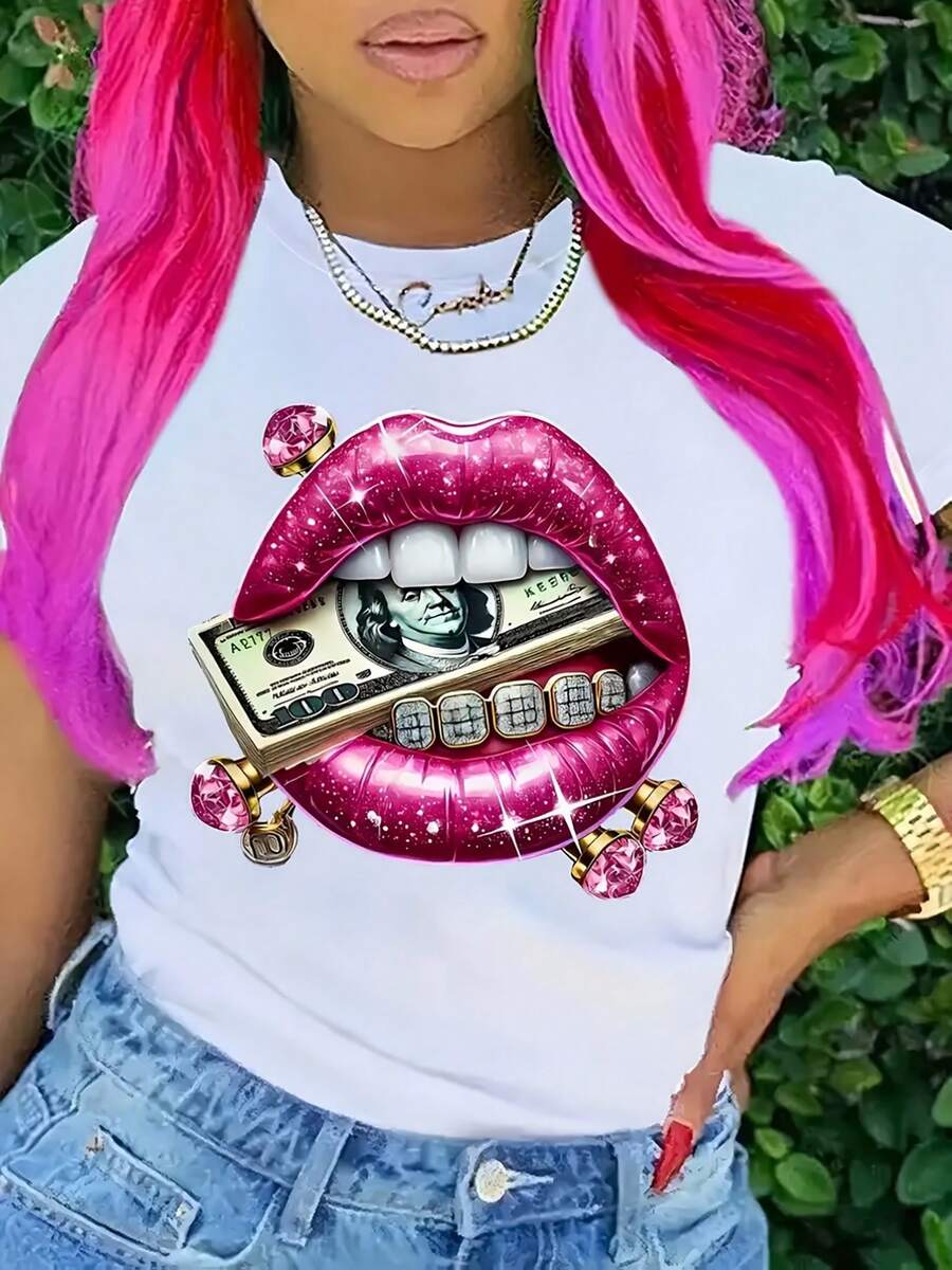 Camiseta de manga corta impresa patrón de moda de las mujeres tienda de la comunidad local en stock pelo rápido suave algodón comodidad disfrutar de descuento adecuado para Pascua, Halloween, Acción de Gracias y así sucesivamente