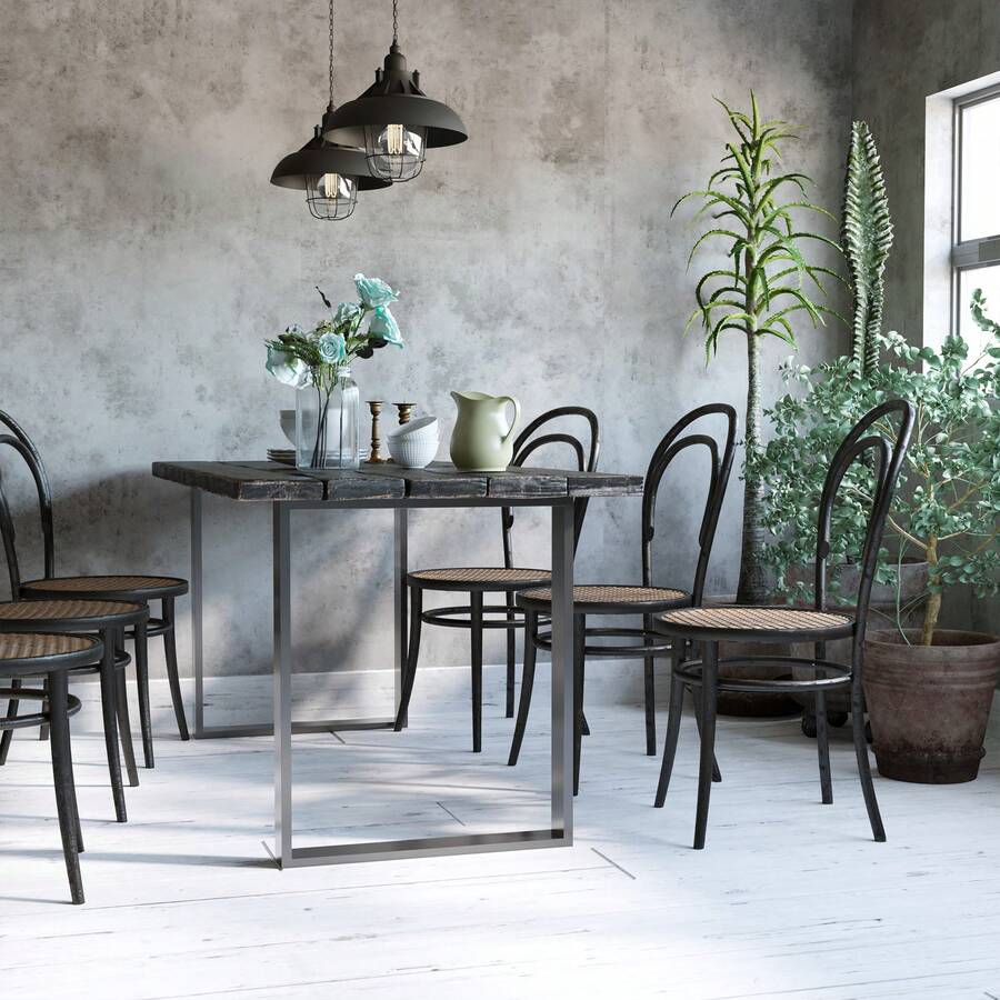 Table Legs, Set Of 2, Table Runners, Square Profile Steel Furniture Legs, For Coffee Table And Dining Table, Black, 60 X 72 Cm - 黑色 - 查看 1