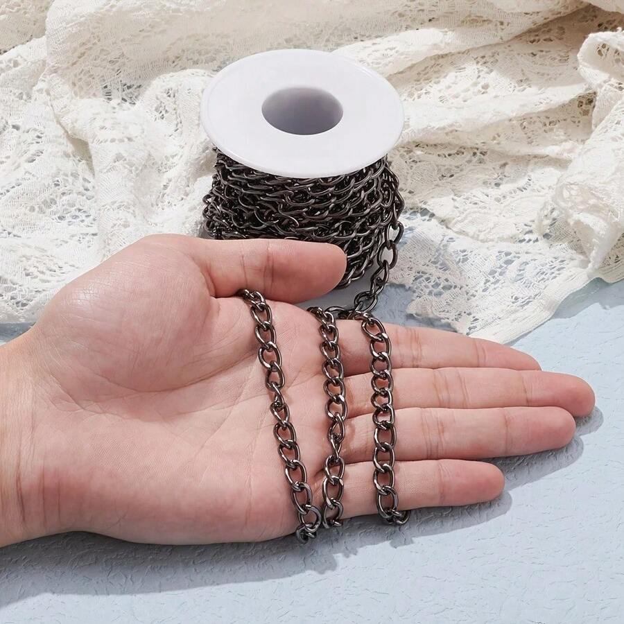 1 cuộn dây xích nhôm dài 5 mét, thích hợp để làm trang sức như vòng tay, dây chuyền, đồ tự làm (DIY). - xích - Xem 1