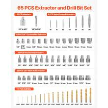 Screw Extractor Set With Drill Bits, 65 Pieces, Easy Out Nut Bolt Extractors And Drill Bits, With Adapters, Solid Storage Case, Cr-Mo Steel For Removing Rounded, Broken, Or Stripped Fasteners - Screw Extractor Set, 65 Pieces - View 2