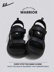 Warrior 夏季女士运动凉鞋，舒适柔软鞋底，时尚百搭，低调风格，休闲百搭，适合户外旅行、通勤、多种场合的沙滩漫步。 - 黑/白 - 查看 2