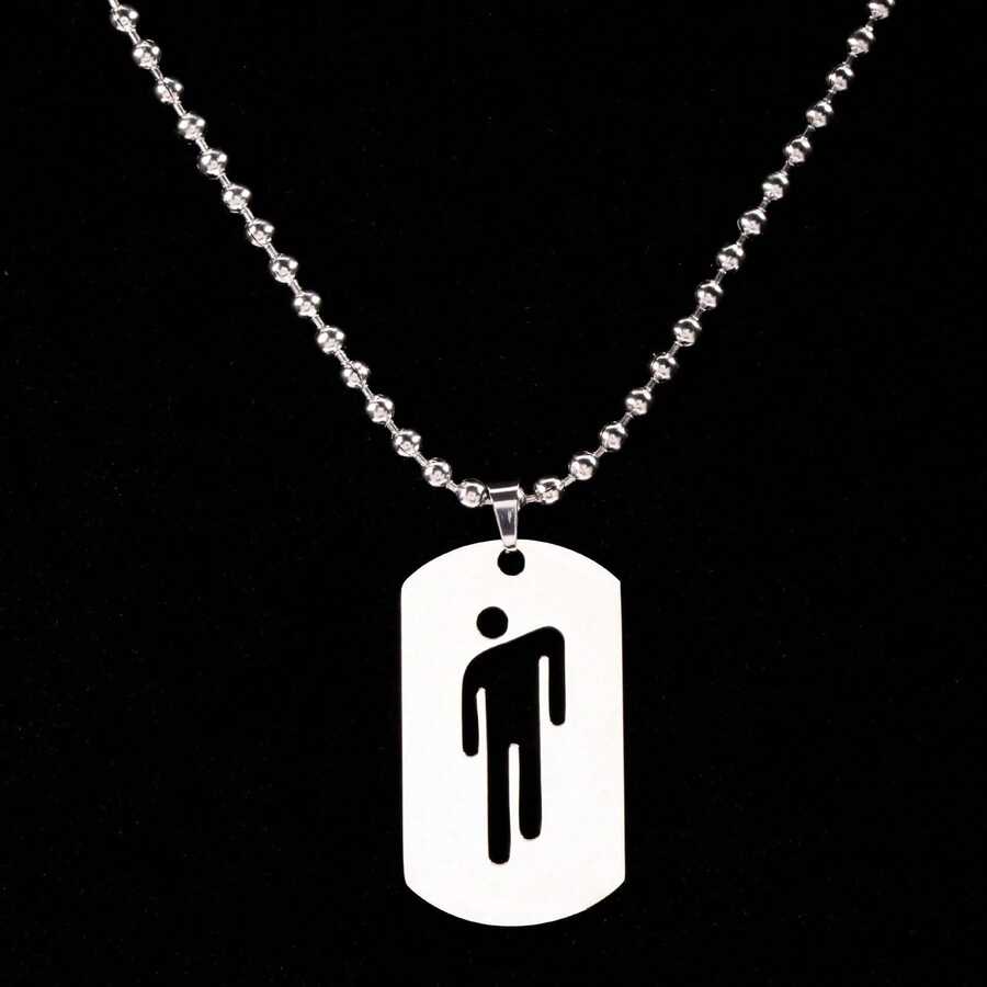 1pcs Billie Skew Head Tag Pendant Necklaces Fashion Hip Hop For Men Women Hang Tag Crafts - 1pcs - 查看 1