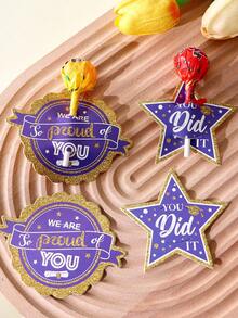 Graduation Lollipop Decoration Cards, Multiple Styles Of Graduation Cap Design, Available In Red/Black/Purple. Graduation Party Candy Insert Cards, Graduation Candy Packaging Accessories, Suitable For Graduation Celebration Events, Easily Set The Holiday Atmosphere, Add A Sense Of Ceremony To Candies, Popular Items For Graduation Party Decorations. - Multicolor - View 5