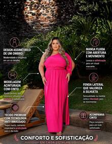 Plus Size Dresses - Hot Pink - View 2