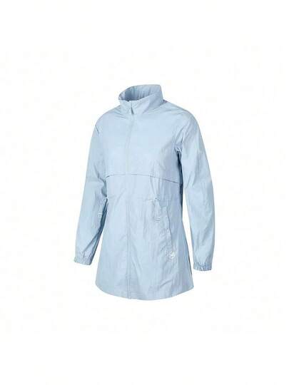 Skechers 防曬衣女子春夏運動外套薄版梭織連帽外套女裝上衣