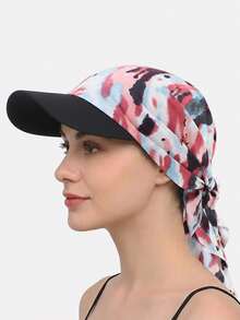 1pc Women's Camouflage Tie-Up Visor Hat, Sun Protection Suitable For Daily Use,Beach,Travel - Multicolor - View 6