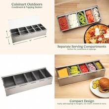 Cuisinart - Estación de condimentos y cobertura 5 recipientes aptos para lavaplatos para coberturas y condimentos estación de preparación de alimentos frescos versátil con tapa transparente - Estacin de condimentos y cobertura - Ver 1