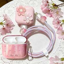 Sakura Charging Adapter & Cable Protective Set, 40W Apple Charging Cable Protector, Anti-Breakage Cable Organizer, Compatible With Apple 17/16/15/13/14 Charger - Pink - View 7
