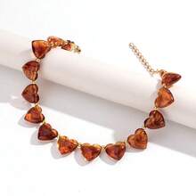 1 chiếc vòng cổ hạt acrylic hình trái tim nhiều màu sắc thời trang phong cách Bohemian, thích hợp cho nữ, dịp lễ hội, tiệc tùng, quà tặng trang sức. - hình trái tim - Xem 21