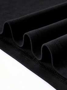 100% algodón puro, transpirable y agradable para la piel. Diseño clásico de cuello redondo, corte ajustado y adecuado para todo tipo de cuerpos. Estampado de moda con estilo minimalista y de alta calidad. Diseño unisex perfecto para conjuntos de pareja, ideal para el transporte diario, citas, ocio y ropa urbana - versátil y atemporal. - Negro - Ver 5