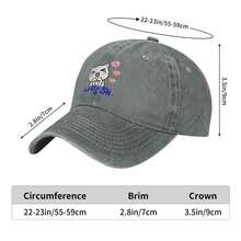 Unisex Cat Saranghae (I Love You) Washed Baseball Cap Classic Curved-Brimmed Truck Hat Adjustable Sun Hat Idea Gift - 灰色 - 查看 3