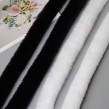 Cinta de tela con ribete de piel sintética negra y blanca de 3cm/4.5cm, tiras artificiales esponjosas de conejo, encaje para manualidades, costura, adornos, suministros DIY, para sombreros, zapatos, ropa de vacaciones, decoración de árboles de Navidad - M - Ver 11