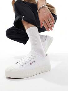 Superga 2631 Stripe Platform Women Casual Shoes White S5111SW - trắng - Xem 1