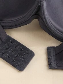 3件装黑色简约女士纯色钢圈支撑文胸 - 薄衬垫，防止胸部下垂，成人内衣 - 彩色 - 查看 6