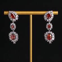 Elegant & Fashionable Bridal Wedding Earrings With Sparkling Stone Pendant - Earring - View 9