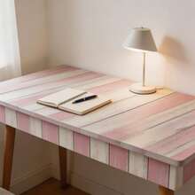1 Roll Of Shabby Chic Pink And White Self-Adhesive Vinyl Wood Grain Wallpaper/Waterproof And Removable/Peel And Stick/Bedroom Living Room Kitchen Cabinet Wall Furniture Renovation/Old Wooden Door Renovation/Background Wall Decoration/Renter Friendly - Pinkish-white Wood Grain - View 6