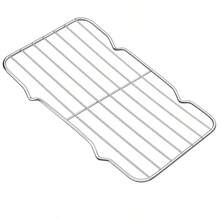 Estante para asar de acero inoxidable de 8.66 x 5.51 pulgadas estante de enfriamiento de alambre para hornear rejillas de horno se adapta a horno tostador pequeño estantes resistentes para hornear - Plateado - Ver 8