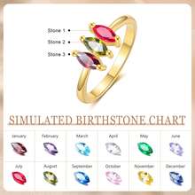1pc Personalized Birthstone Ring, Birthstone Jewelry, Mother's Birthstone Ring, Elegant Ring, Christmas Gift - Multicolor - View 6