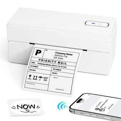  Phomemo PL70 Bluetooth Shipping Label Printer 4x6, Wireless Inkless Thermal Label Printer For Small Business, High-Speed High-Resolution Printing For Address And Warehouse Labels, Easy Setup, Compact Shipping Label Printer For Office And Warehouse Use