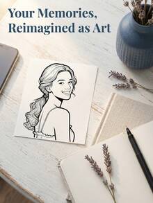 Custom Line Art Temporary Tattoos, Personalized Pet Portrait Tattoo Stickers, Minimalist Sketch Style Body Decals, Customized Memorial Party Tattoos, Customizable Picture Pool Party Festival Favors, Birthday Gift, Holiday Gift For Adults, Couples, Friends - Apricot - View 4