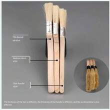 3in/3.94in Bristle Brush With Wooden Handle, Suitable For Baking, Grilling, Pancake Coating, Industrial Pig Hair Brush, Paint Brush, Soft Hair Brush, Grilling, Home Decoration, Glue, Paint Cleaning Household Brush - A - View 11