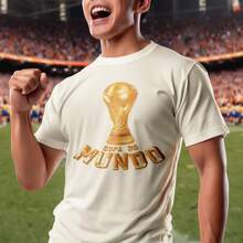 T-Shirt With Gold Trophy Print, Unisex, Casual, Comfortable, Urban Fashion, Football Style, Ideal For Fans, Games, Sporting Events, Lightweight, Breathable Fabric, Perfect Fit, HEXA Shirt, 100% Cotton, Modern Look, Versatile, High Quality, Everyday Use - 離開 - 查看 10