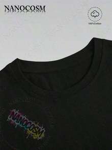 Printed T-Shirts For Women, Oversized Urban Style Tops, Comfortable And Stylish Summer Tees That Go With Everything. 1 Piece [Cotton] National Geographic "I Just Gotta Be Me" Penguin Print T-Shirt, Retro Tropical Style, Casual, Crew Neck, Short Sleeves, For Spring/Summer/Autumn, Suitable Gifts For Him And Her, Unisex, For Everyday Campus Wear, 210g, Cotton, Prints Are Fully Printed. Unisex. - 黑色 - 查看 3