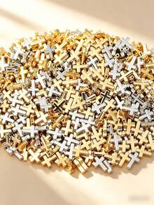 50颗/包 9x12mm 十字孔珠，多种颜色可选，优质CCB塑料材质，不易褪色且低致敏性，适用于DIY手链、项链、耳环、珠宝配件、鞋子装饰、手工工艺品制作 - CCB十字架 - 查看 3
