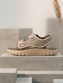 1 par de sandalias deportivas planas unisex, sandalias deportivas a rayas de bloques de color para niños, sandalias para niños con suela suave antideslizante, ajustables y de fácil puesta y quitado, adecuadas para niñas y niños para uso diario en la escuela, salidas de fin de semana, actividades al aire libre, eventos familiares, vacaciones en la playa - Multicolor - Ver 5
