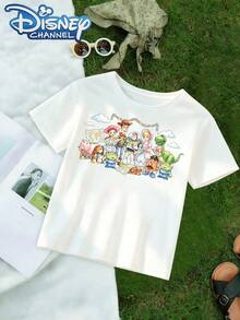 Toy Story Characters Gather On A Cute, Fresh, And Stylish Disney Girls' Crew Neck T-Shirt. 100% Pure Cotton Makes It An Ideal Choice For Daily Wear, Holiday Leisure, Outdoor Exploration, School Life, And Shopping Outings. It Is Also A Must-Have Item For Summer And A Perfect Disney Gift For Both Girls And Boys. - trắng - Xem 2