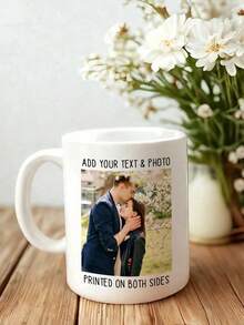 1pc 11oz Personalized Photo Coffee Mug, Customizable With Photo, Text Or Name - Suitable Gift For Mom, Dad, Boyfriend, Girlfriend, Best Friend, Thanksgiving, Christmas, Multifunctional, Decorative, Elegant, Fashionable, Colorful, Modern, Customizable, Personalized, Unique - Multicolor - View 6