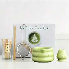7pcs/5pcs/1pc Matcha Green Tea Whisk Set, Includes Matcha Bowl (With Pouring Spout), Matcha Whisk, Whisk Holder, Strainer, Elegant Matcha Set, Gift Box Packaging, Suitable For Gifting And Personal Use - Multicolor - View 5