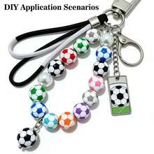 40/30/10pcs Macaron Color Football Beads, Suitable For Jewelry Making, DIY Bracelets, Keychains, Sports Enthusiasts Accessories, Sports Themed Projects - Football Beads - View 3