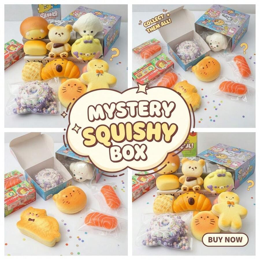Mystery Box Squishy Toy – 3 Draws Per Order, Independent Probability, Random Box - 隨機 - 查看 1