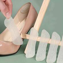 4/10/20 piezas Topes de talón de silicona antideslizantes - 3 sets de plantillas impermeables para zapatos, almohadillas antideslizantes para tacones altos de mujer, cojines para talones de hombre, adecuados para diversos zapatos, cuidado de talones, prevención de ampollas y mayor comodidad - Almohadilla de talón transparente - Ver 4