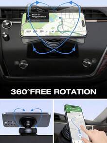 360° Free Rotation Magnetic Car Phone Holder Mount, Adjustable Vacuum Magnetic Phone Holder, Rotary Vacuum Suction No Adhesive Required, Suitable For Car/Gym/Mirror/Smooth Surfaces Hands-Free Mount, Compatible With All Smartphones - A - View 8