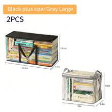 1件/2件 書本收納袋 式多功能收納袋 適用於客廳、臥室、書房 PVC防水手提收納盒 玩具與零食整理袋 - 四色 - 查看 33