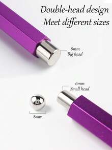 Magnet Kuku Bentuk Mata Kucing Heksagonal Kepala Ganda Kuat dengan Bola Baja, Efek Garis & Strip 3D, Gagang Aluminium, Tongkat Magnet untuk Manikur Gel UV, Alat untuk Salon & Penggunaan di Rumah - MultiWarna - View 2