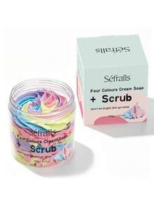 Sefralls 200克去角质保湿多色身体磨砂膏 - 7.01盎司椰子糖、乳木果油和海盐的混合物 | 纯素、无动物实验的多色去角质产品，适用于面部、手部和足部去角质。 - 多色 - 查看 7